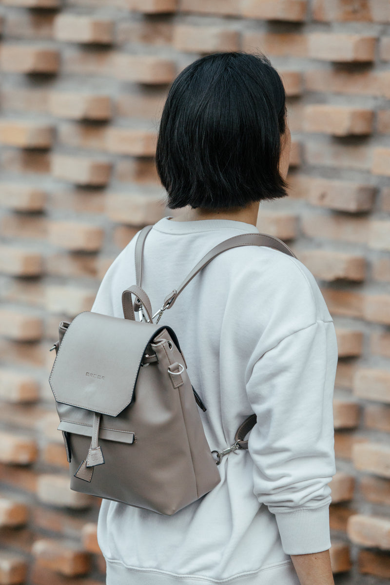 Mochila-bolsa mini Petricor Taupe